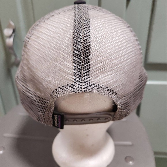 Patagonia Fitz Roy Hex Mountain Spellout Logo Mesh Trucker Snapback Hat Cap OSFA - Picture 8 of 11